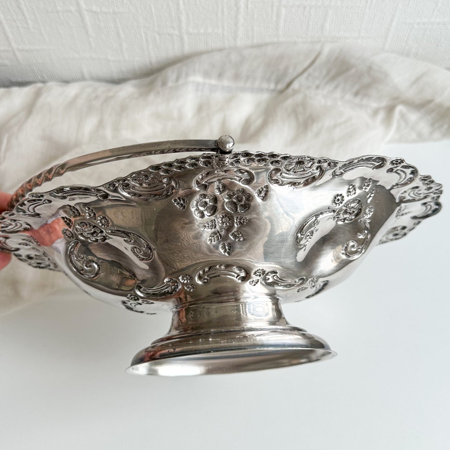 Silver Plated Fruit Bowl with Handle