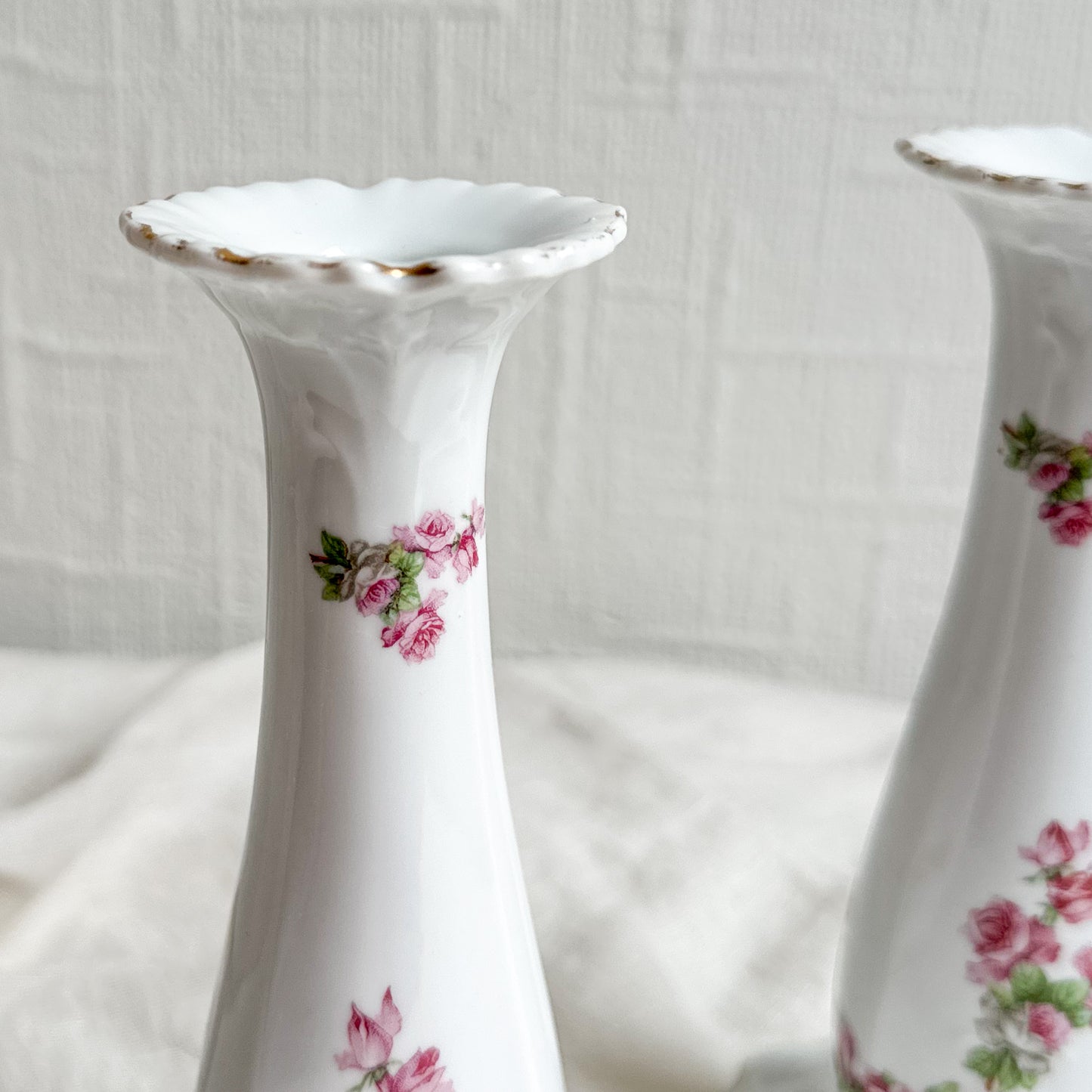 Pair of Floral Candlesticks