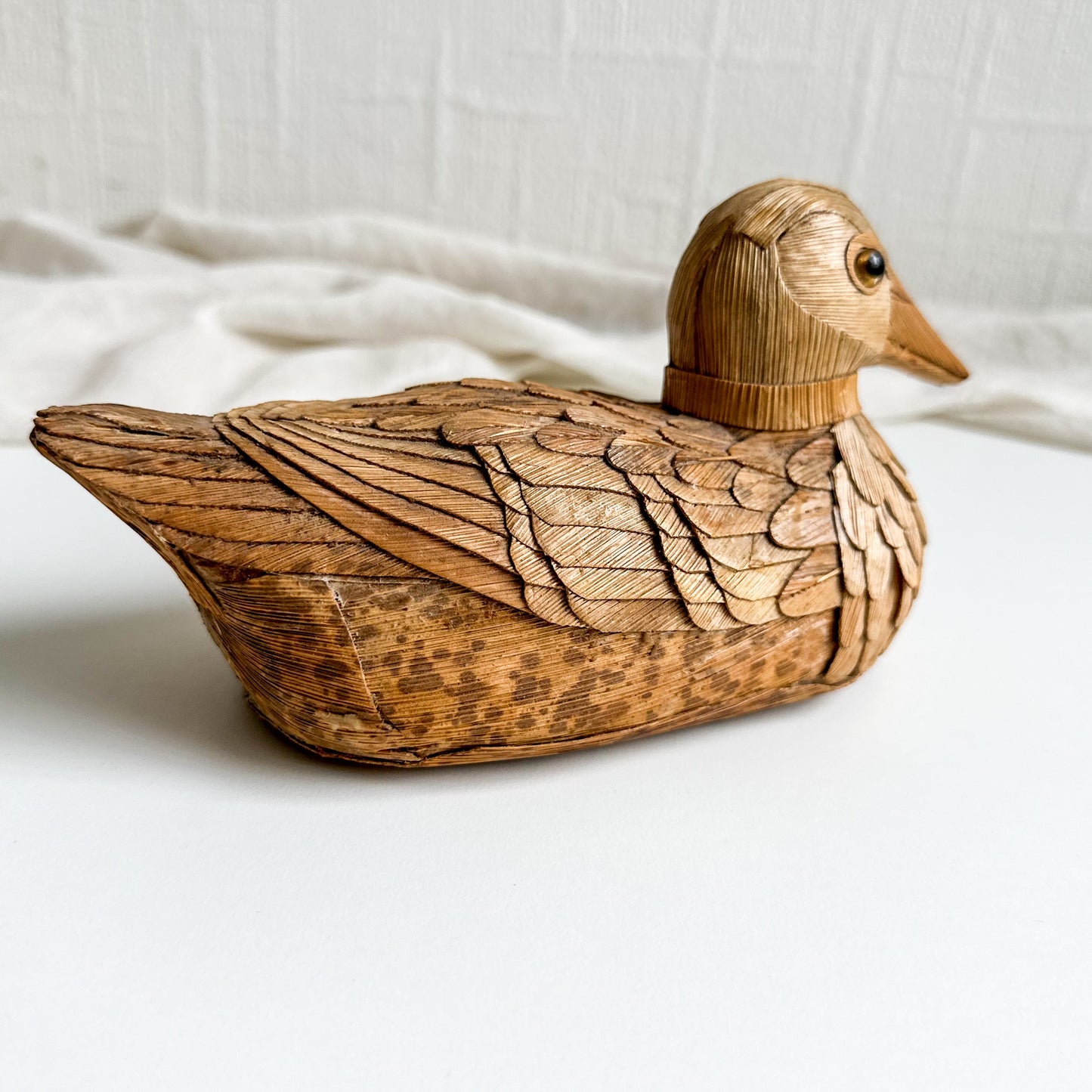 Corn Husk Duck Figurine