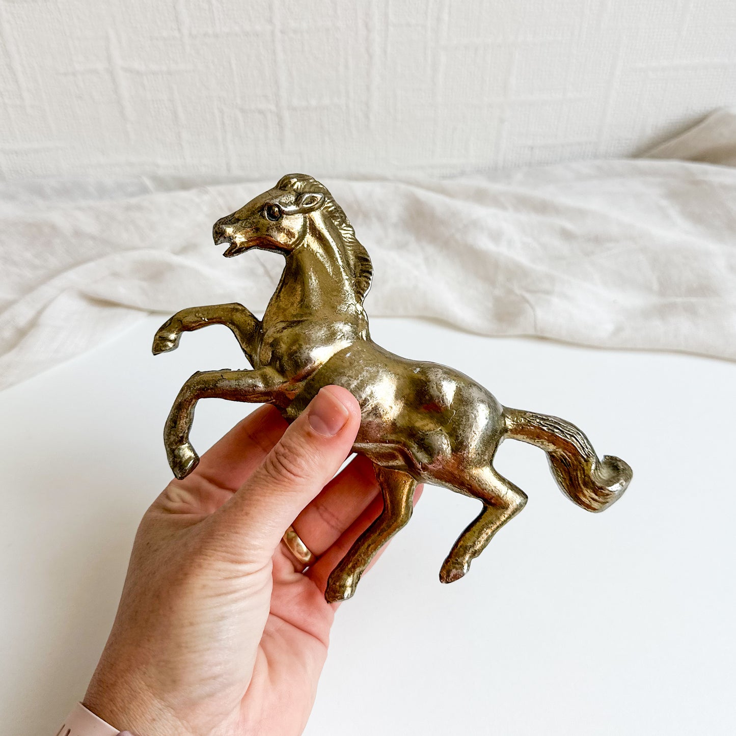 Metal Prancing Horse Figurine