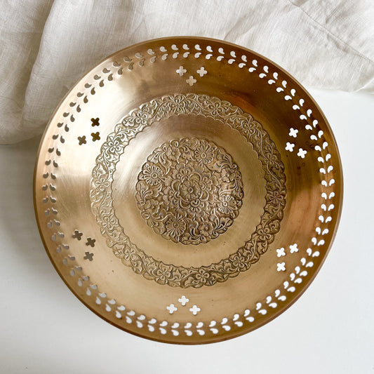 Brass Pierced Footed Dish