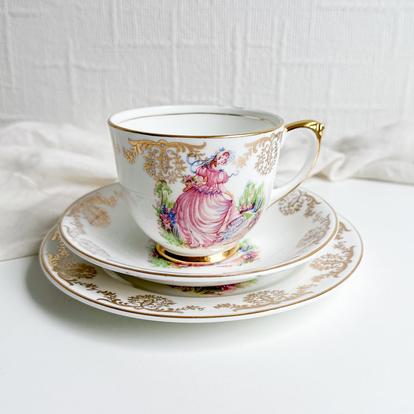 Porcelain “Pinkie” Tea Trio