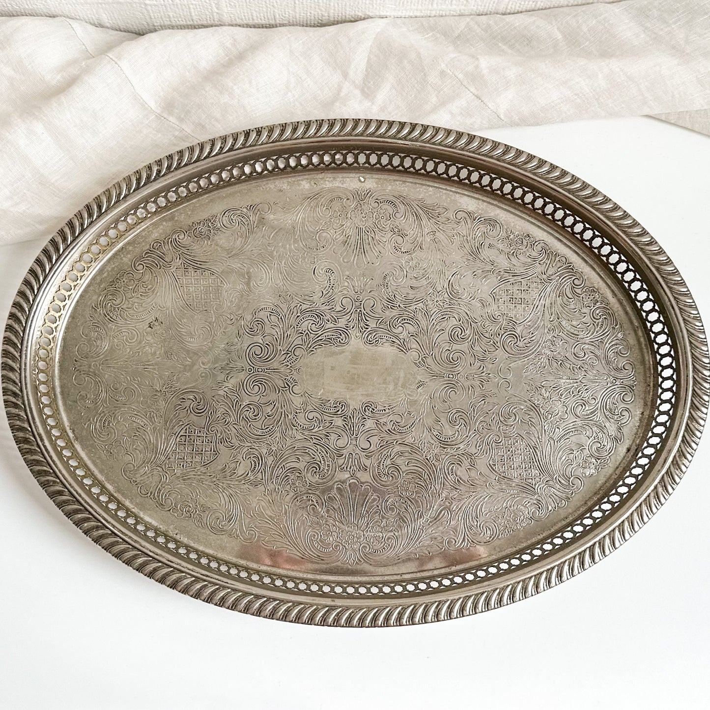 Silver Plated Oval Serving Tray