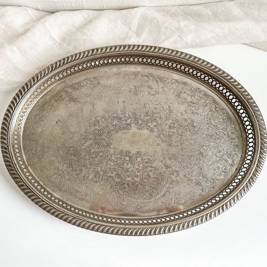 Silver Plated Oval Serving Tray