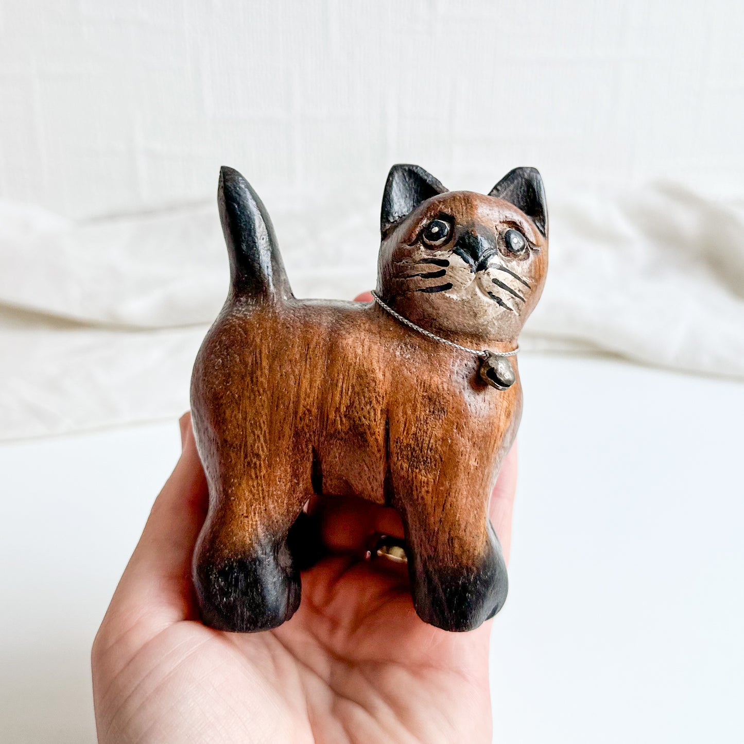 Wooden Hand Carved Cat