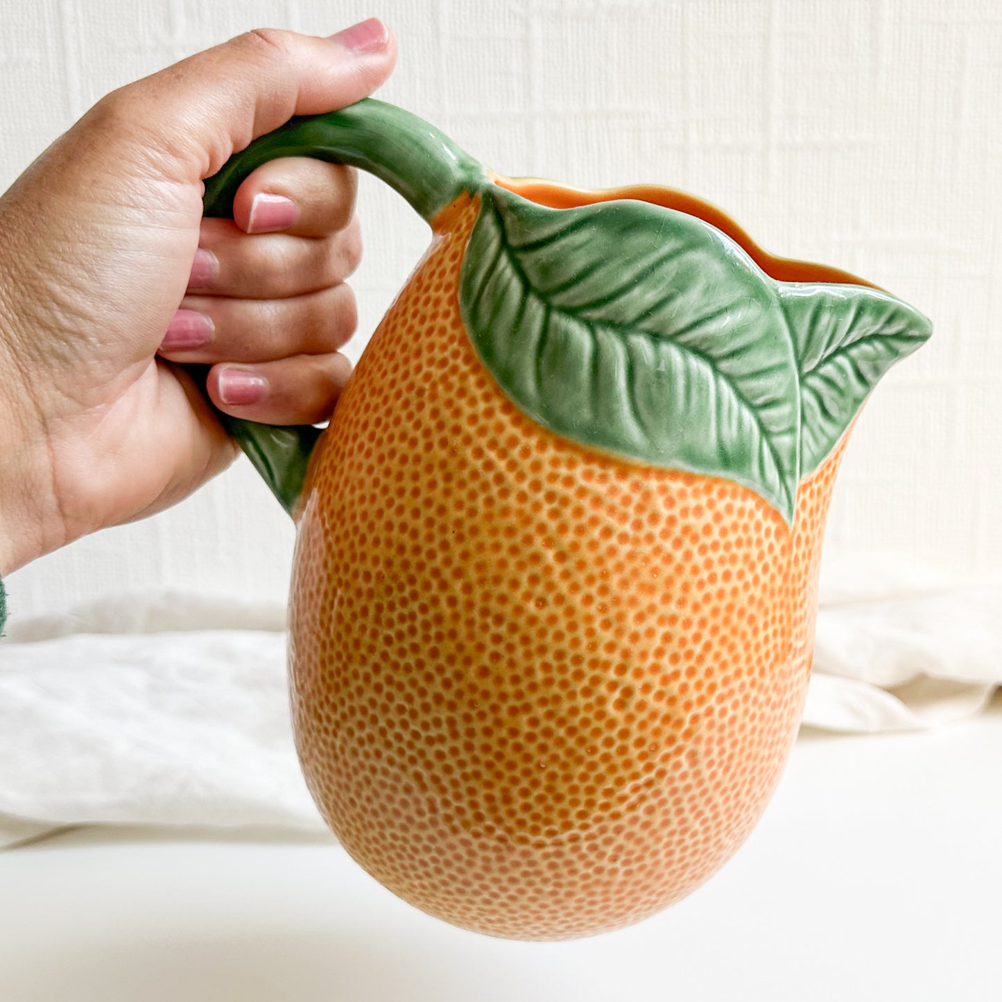 Orange Jug by Bordallo Pinheiro