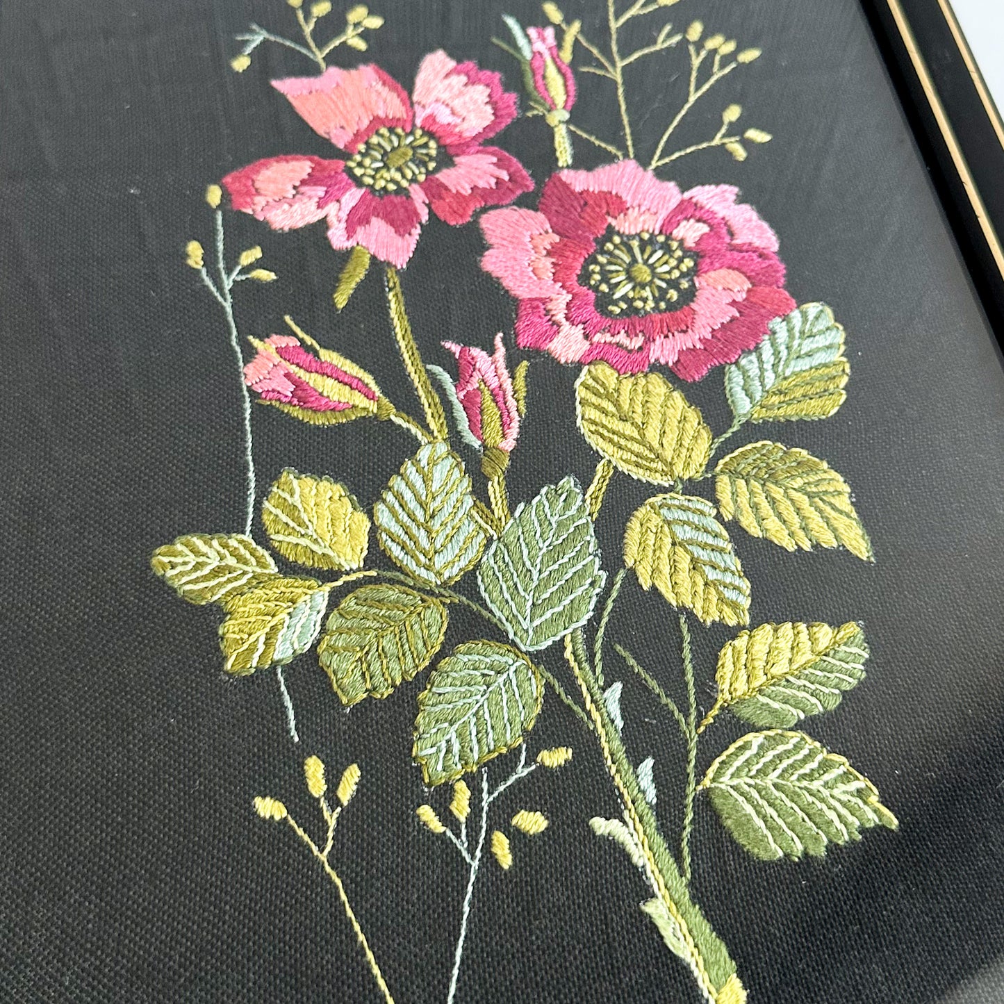 Framed Floral Embroidery