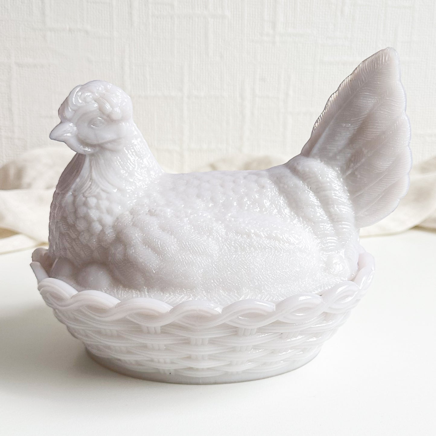 Milk Glass Hen on Nest