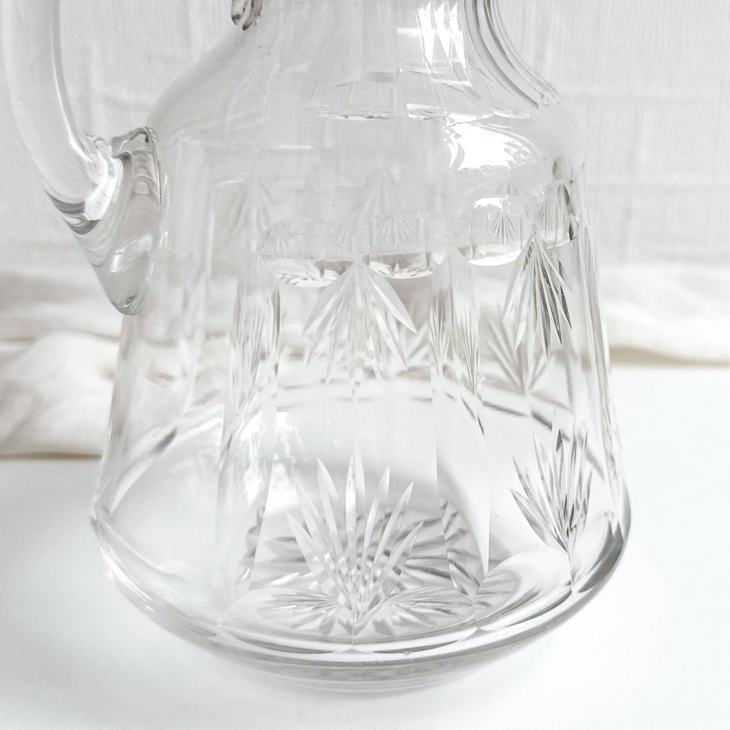 Antique Glass Pitcher with Hinged Lid