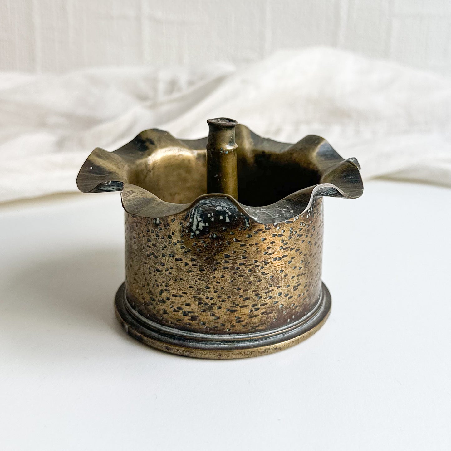 Brass Trench Art Ashtray / Trinket Dish