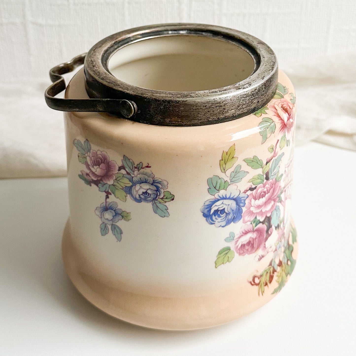 Floral Biscuit Barrel without Lid