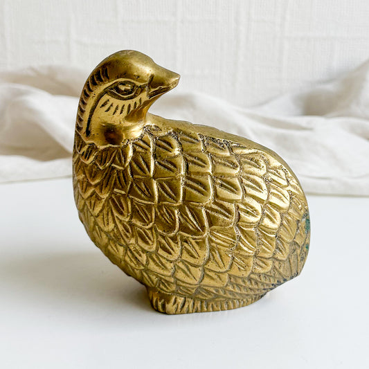 Brass Quail Figure
