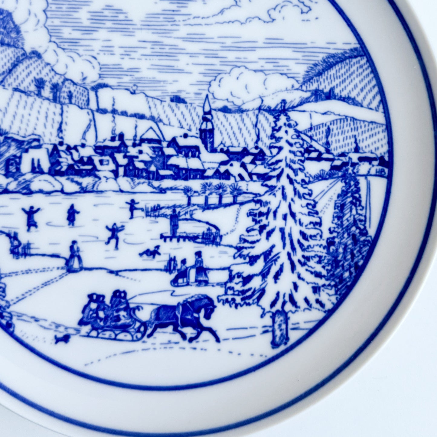 Blue and White Winter Plate