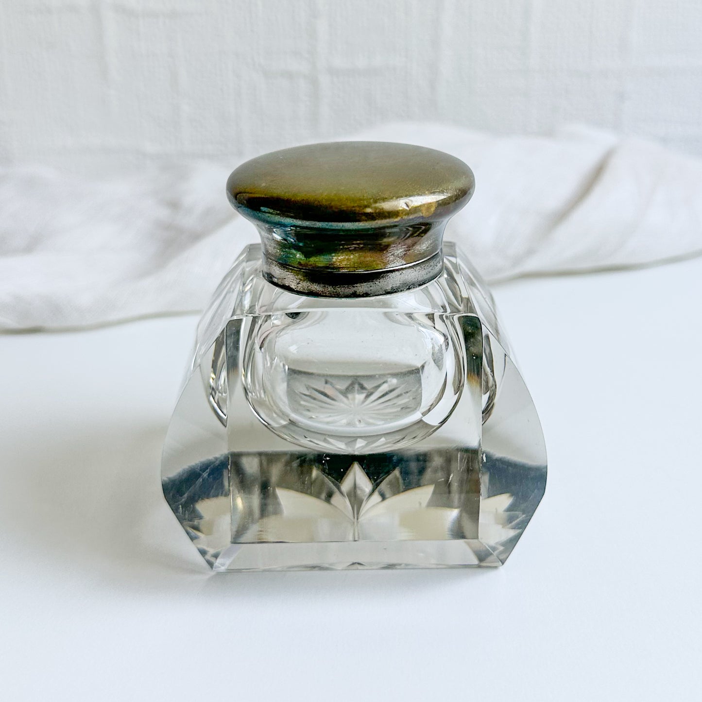 Antique Crystal Inkwell