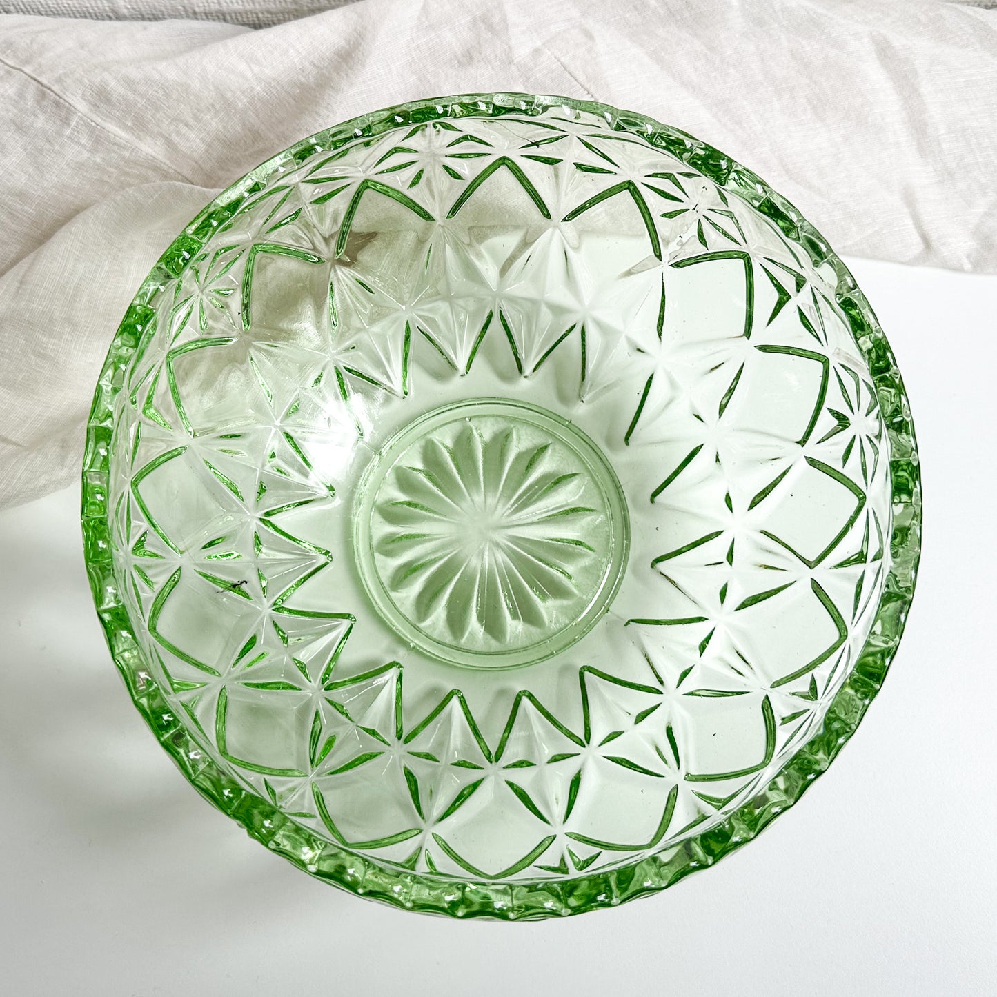 Art Deco Green Glass Bowl