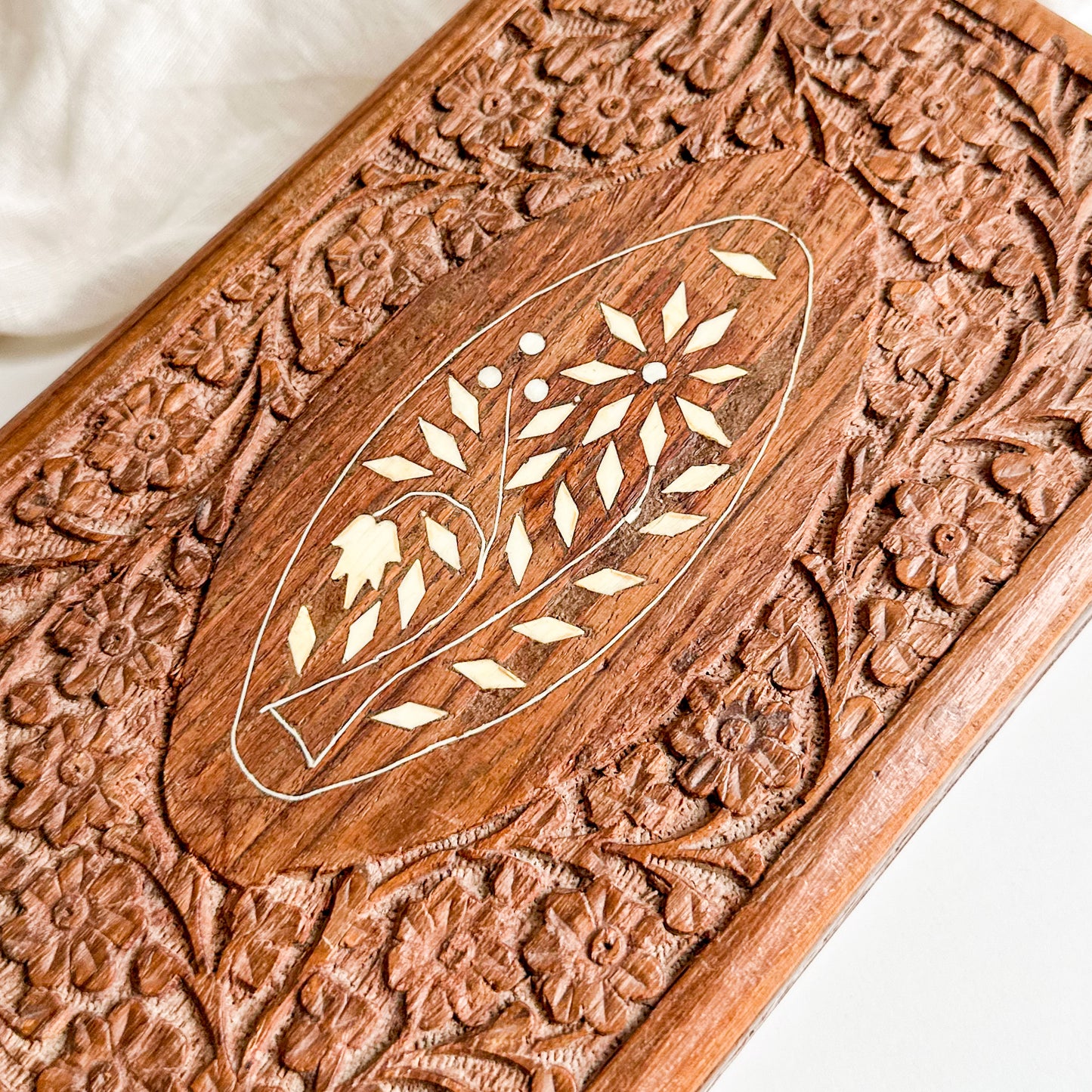 Hand Carved Inlay Box