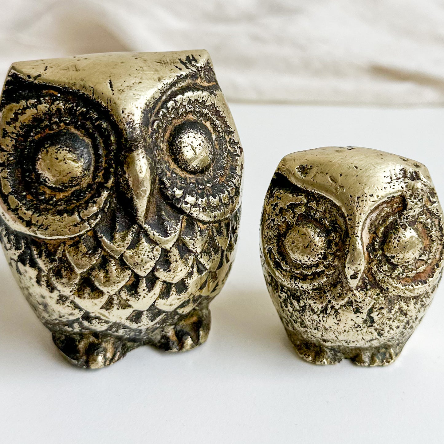 Pair of Brass Owls