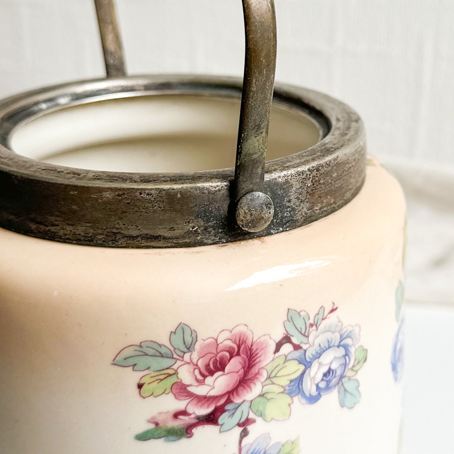 Floral Biscuit Barrel without Lid
