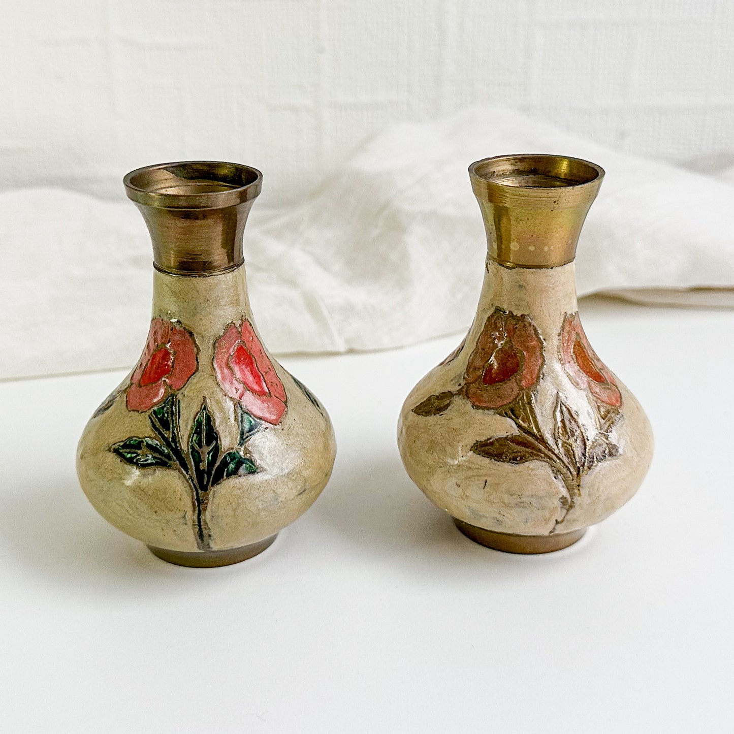 Pair of Cloisonné Bud Vases