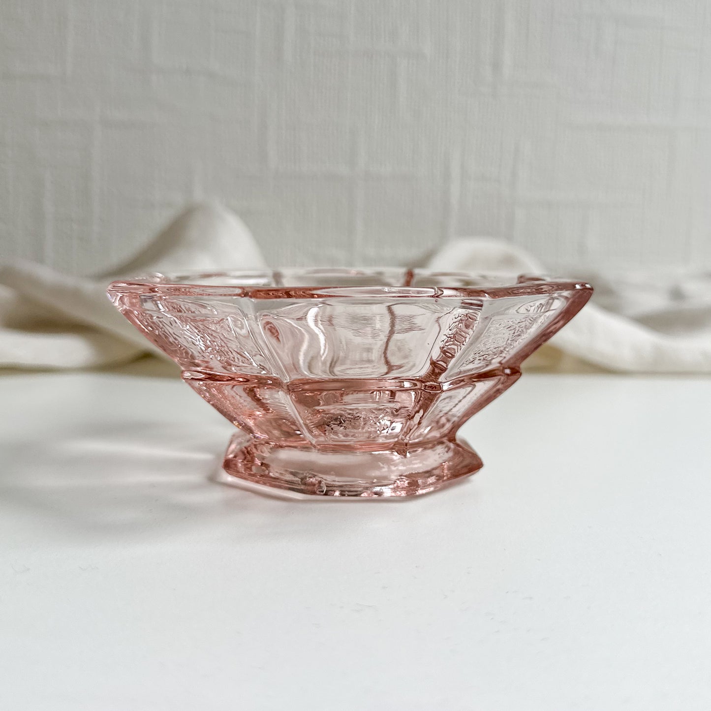 Art Deco Pink Glass Small Bowl