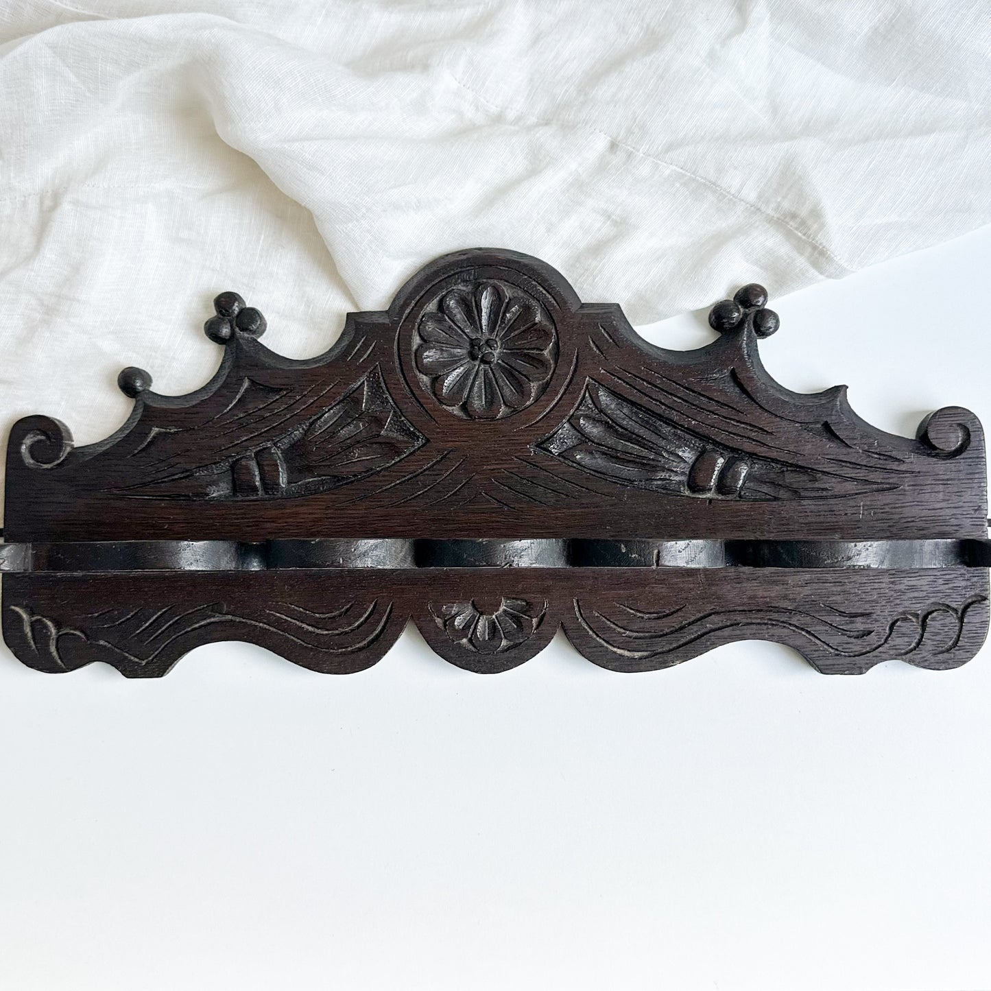 Dark Wood Wall Pipe Rack