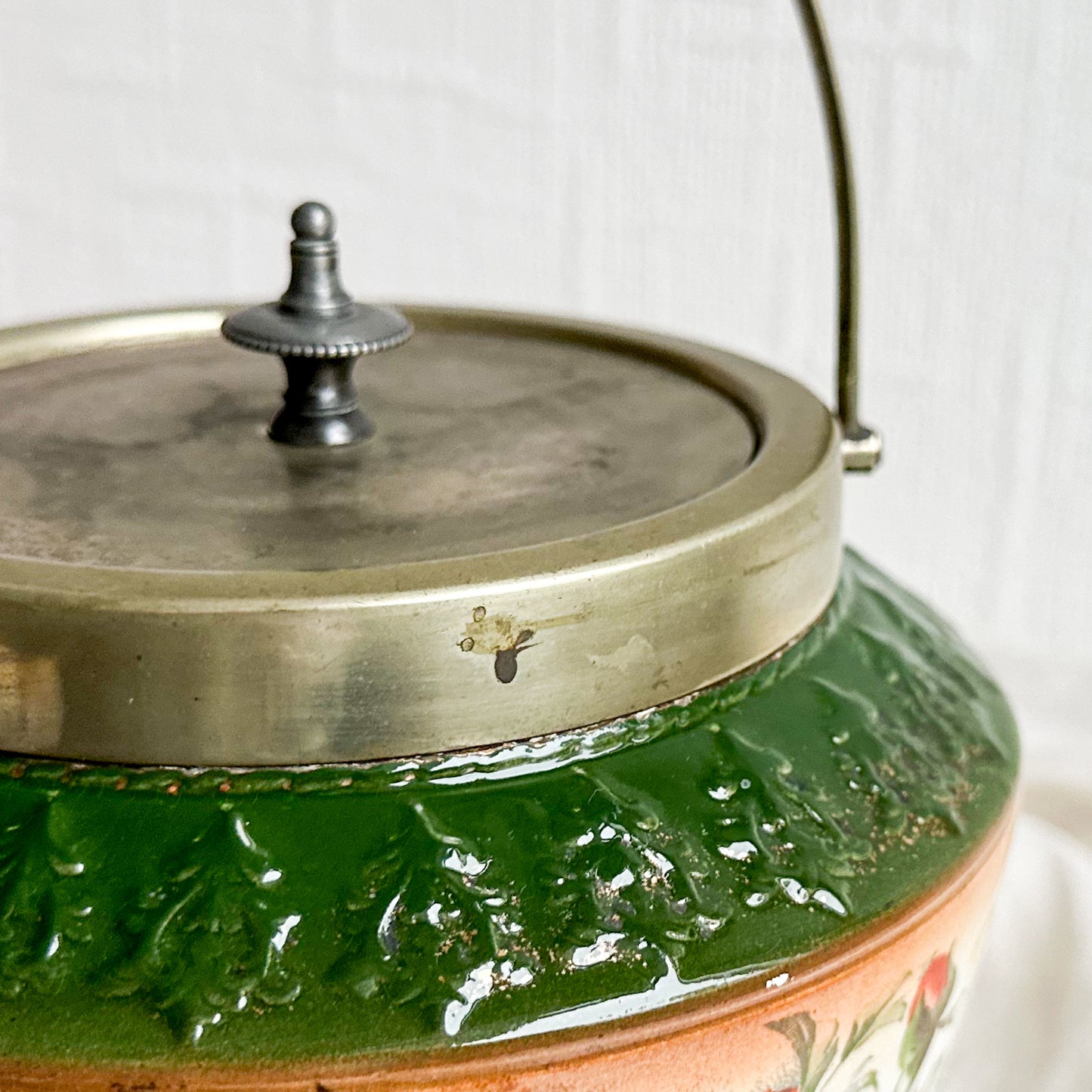 Antique Floral Biscuit Barrel