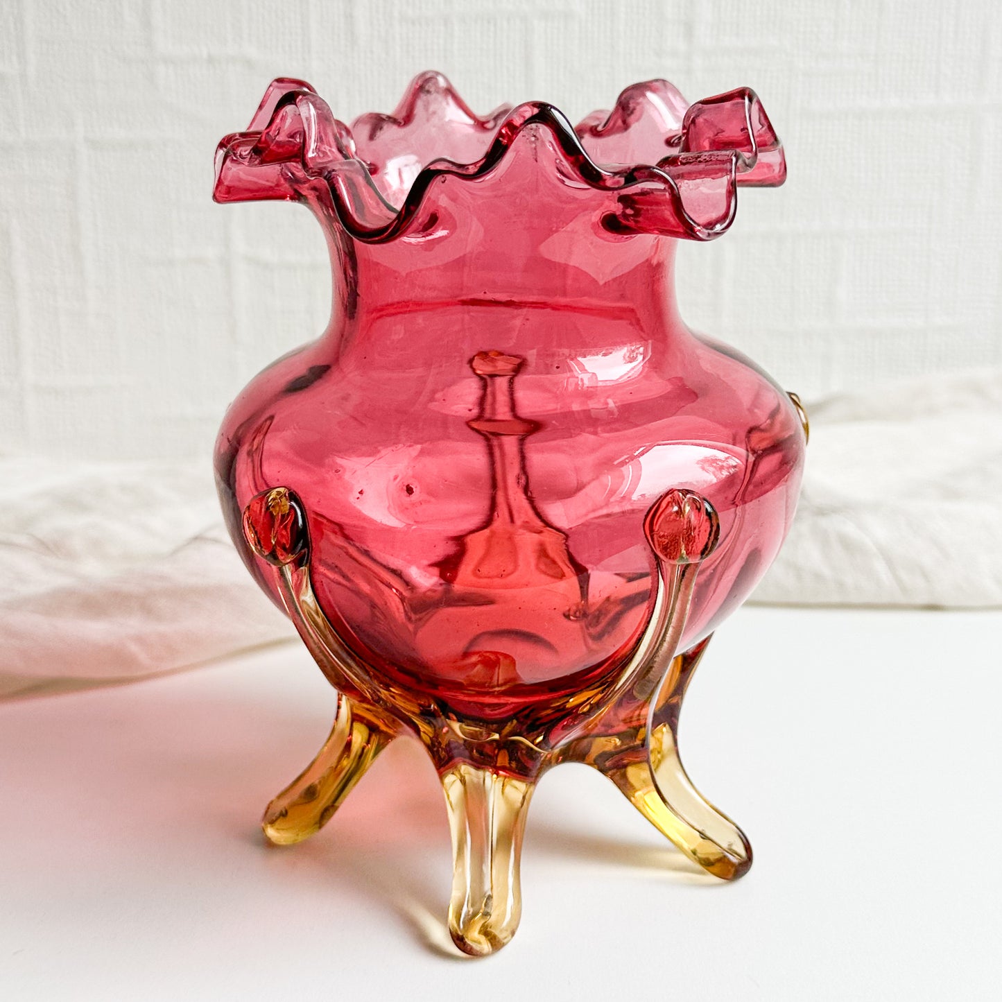 Victorian Cranberry Glass Vase