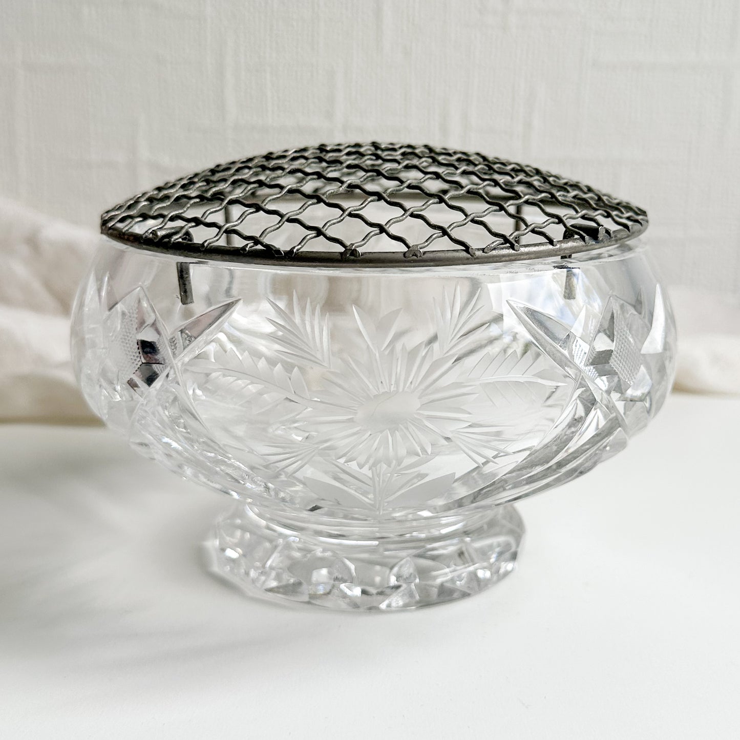 Heavy Crystal Rose Bowl