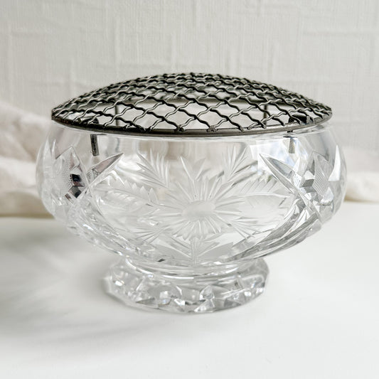 Heavy Crystal Rose Bowl