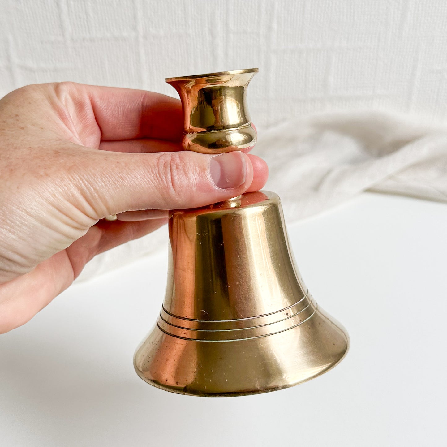 Brass Bell with Candle Holder