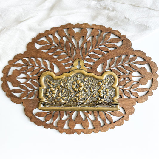 Wood and Brass Pipe Rack