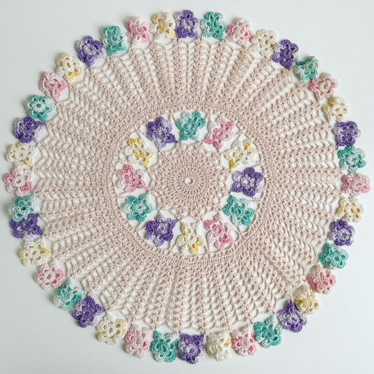 Vintage Crochet Floral Doily