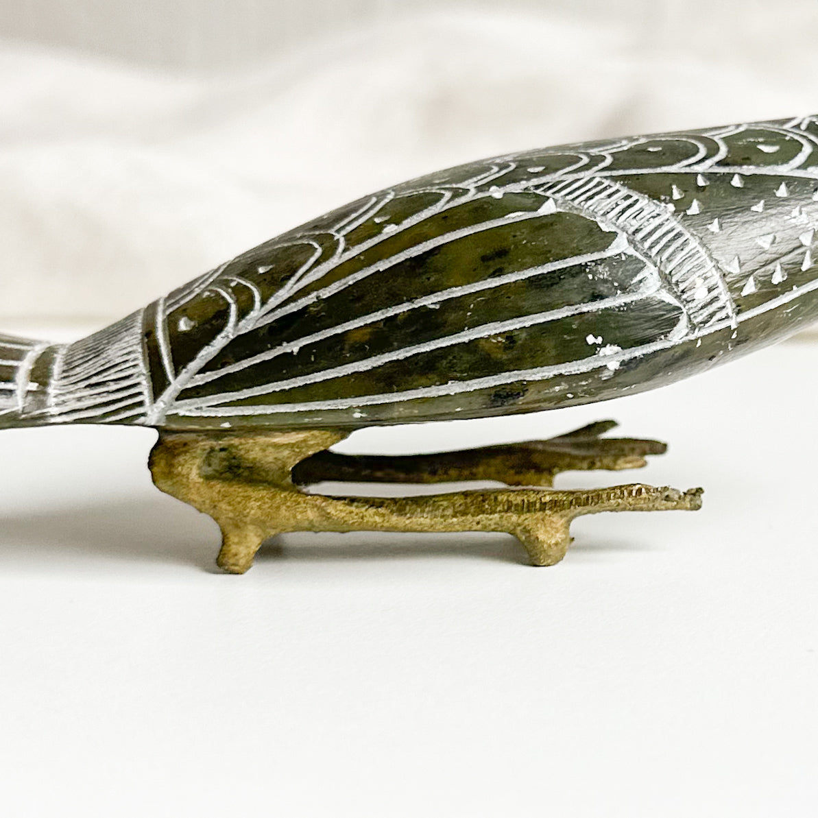 Carved Soapstone Egyptian Ibis Bird