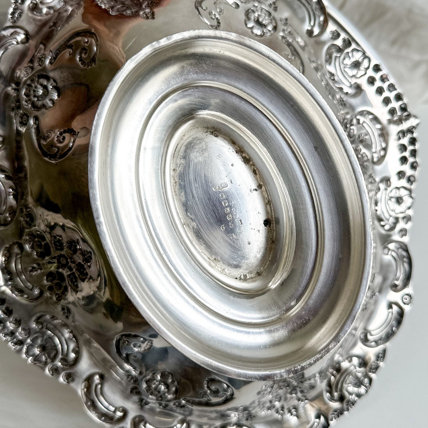 Silver Plated Fruit Bowl with Handle