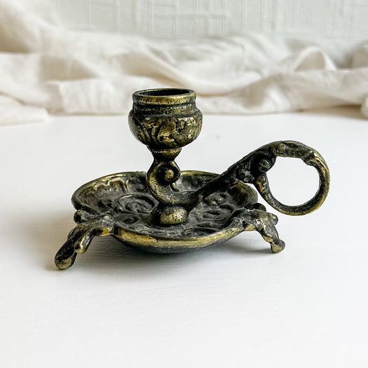 Brass Chamberstick with Thistle Design