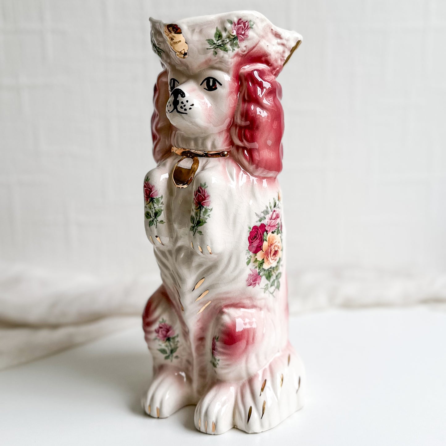 Antique Staffordshire Spaniel Jug