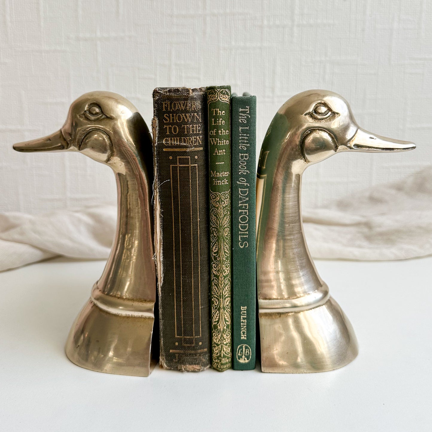 Pair of Brass Duck Bookends