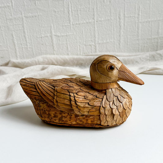 Corn Husk Duck Figurine