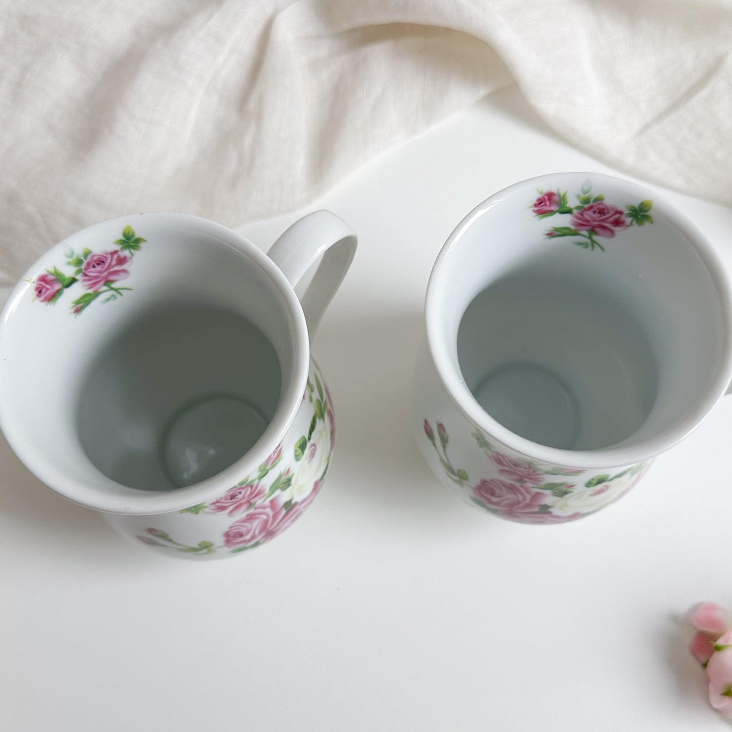 Pair of Vintage Floral Mugs