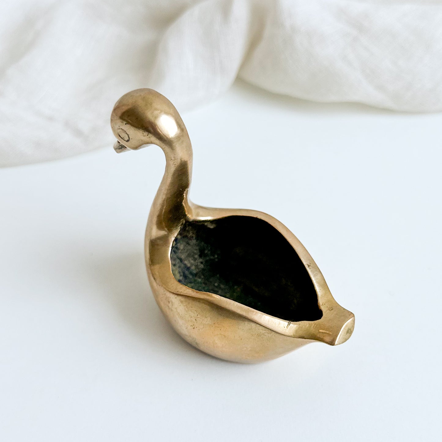 Brass Swan Trinket Dish