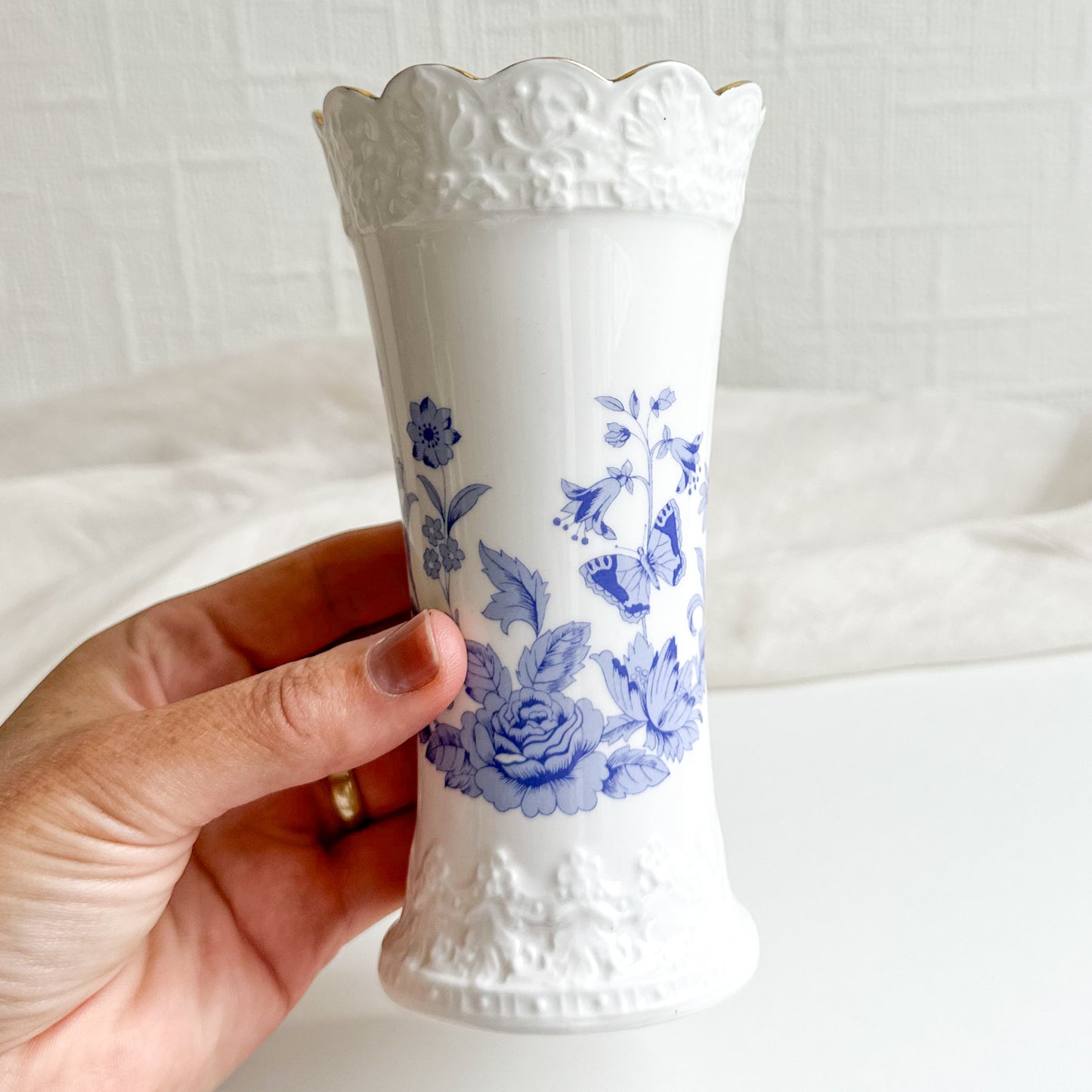 Aynsley “Cottage Blue” Vase