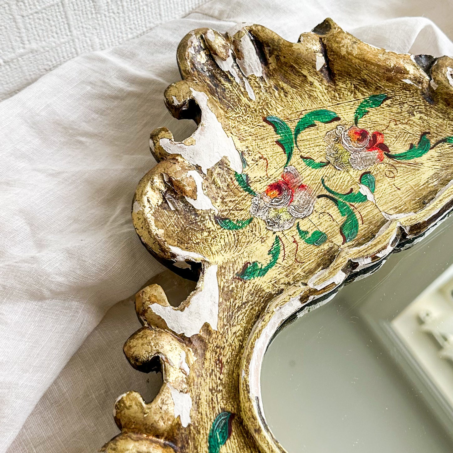Wall Mirror with Chippy Paint