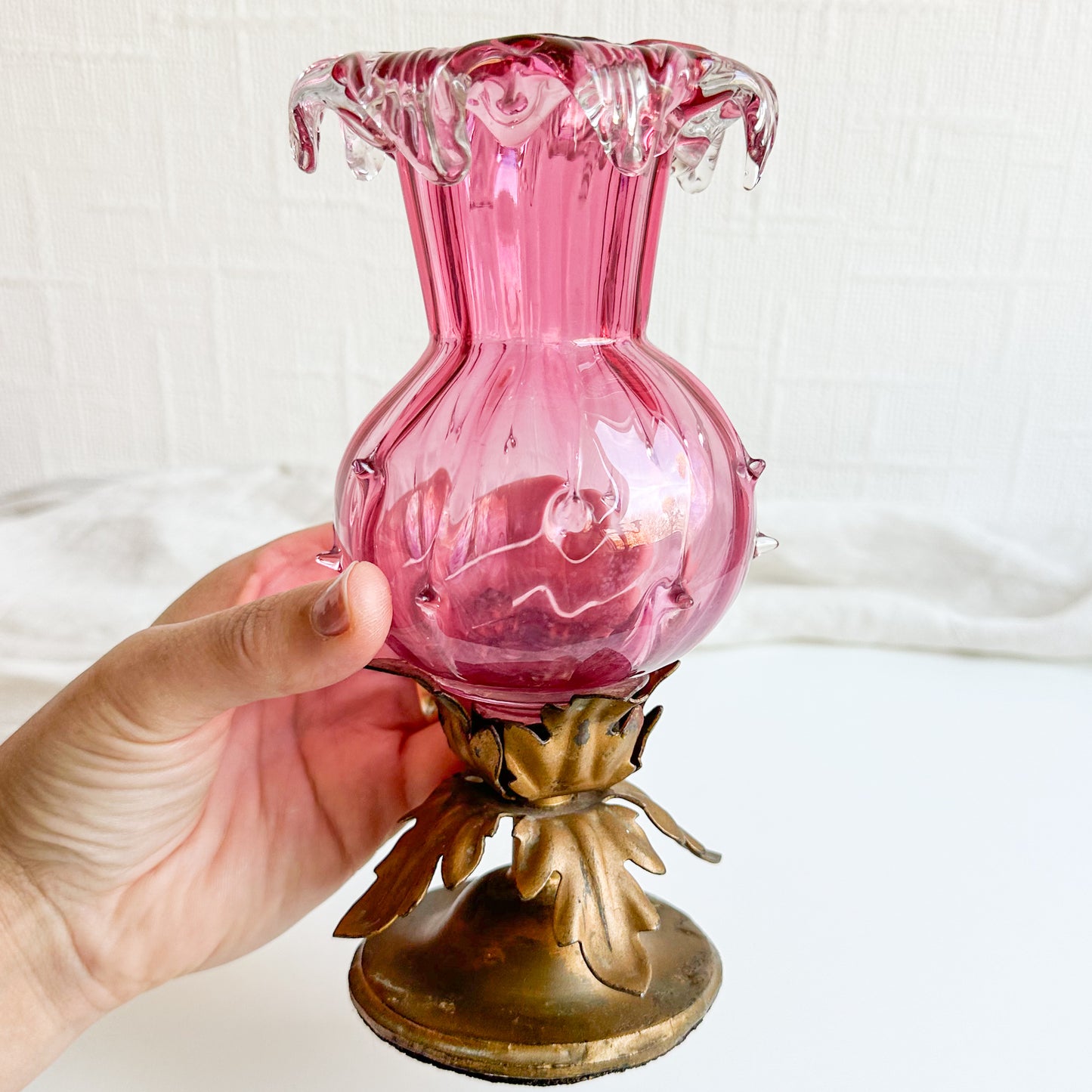 Victorian Cranberry Glass Vase