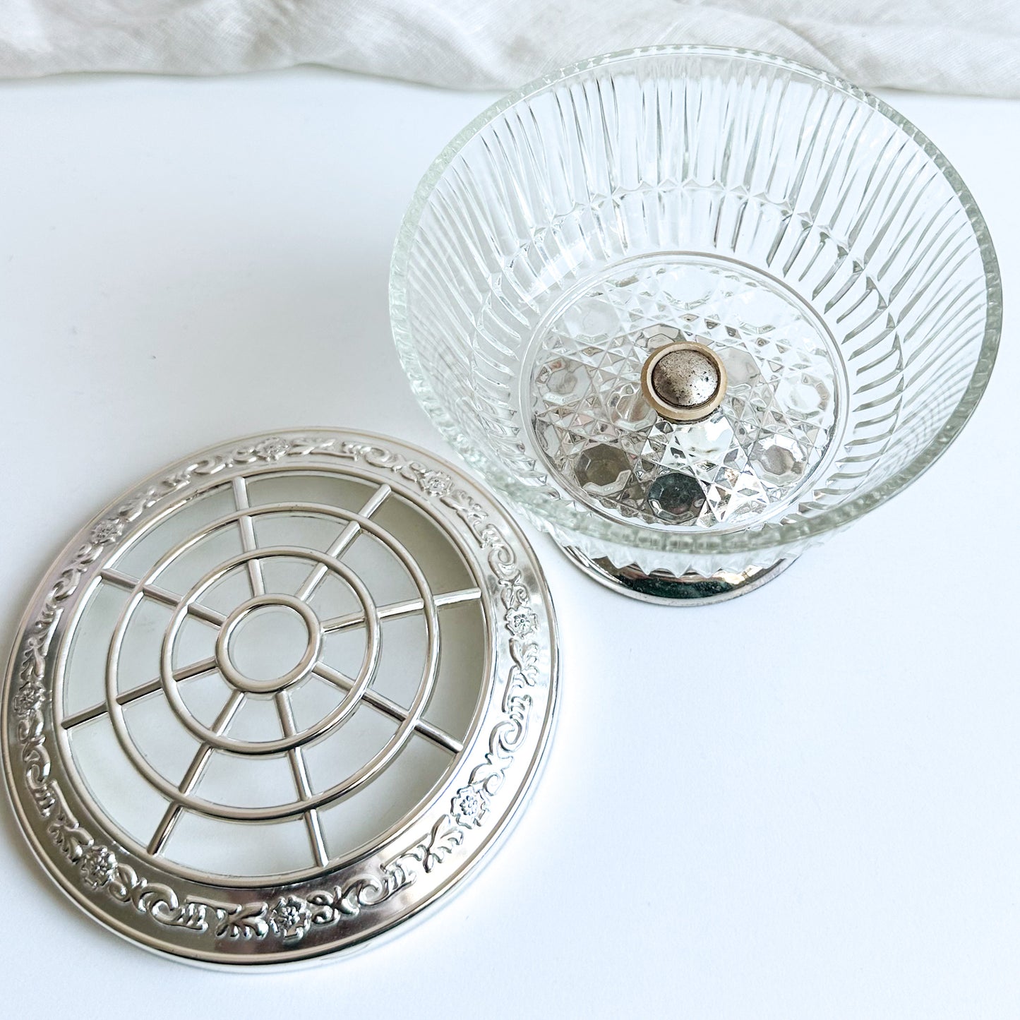 Rose Bowl with Silver Plated Foot