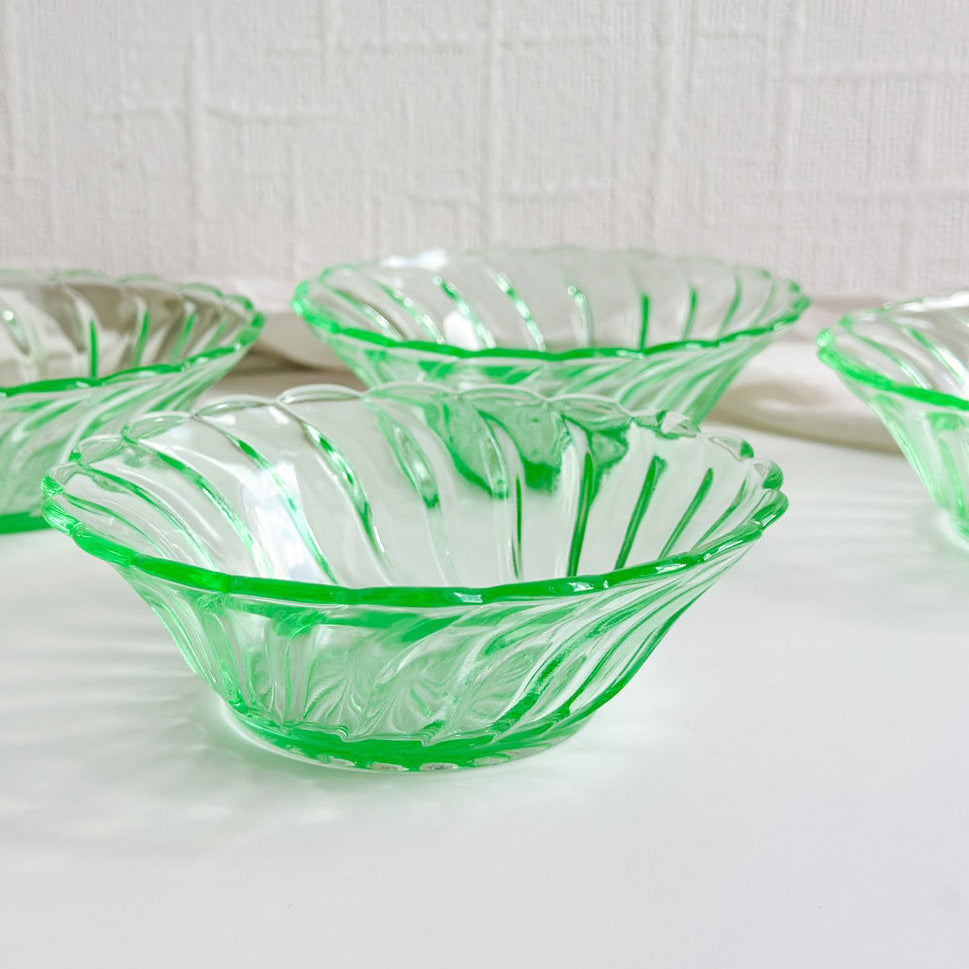 Set of 4 Uranium Glass Bowls