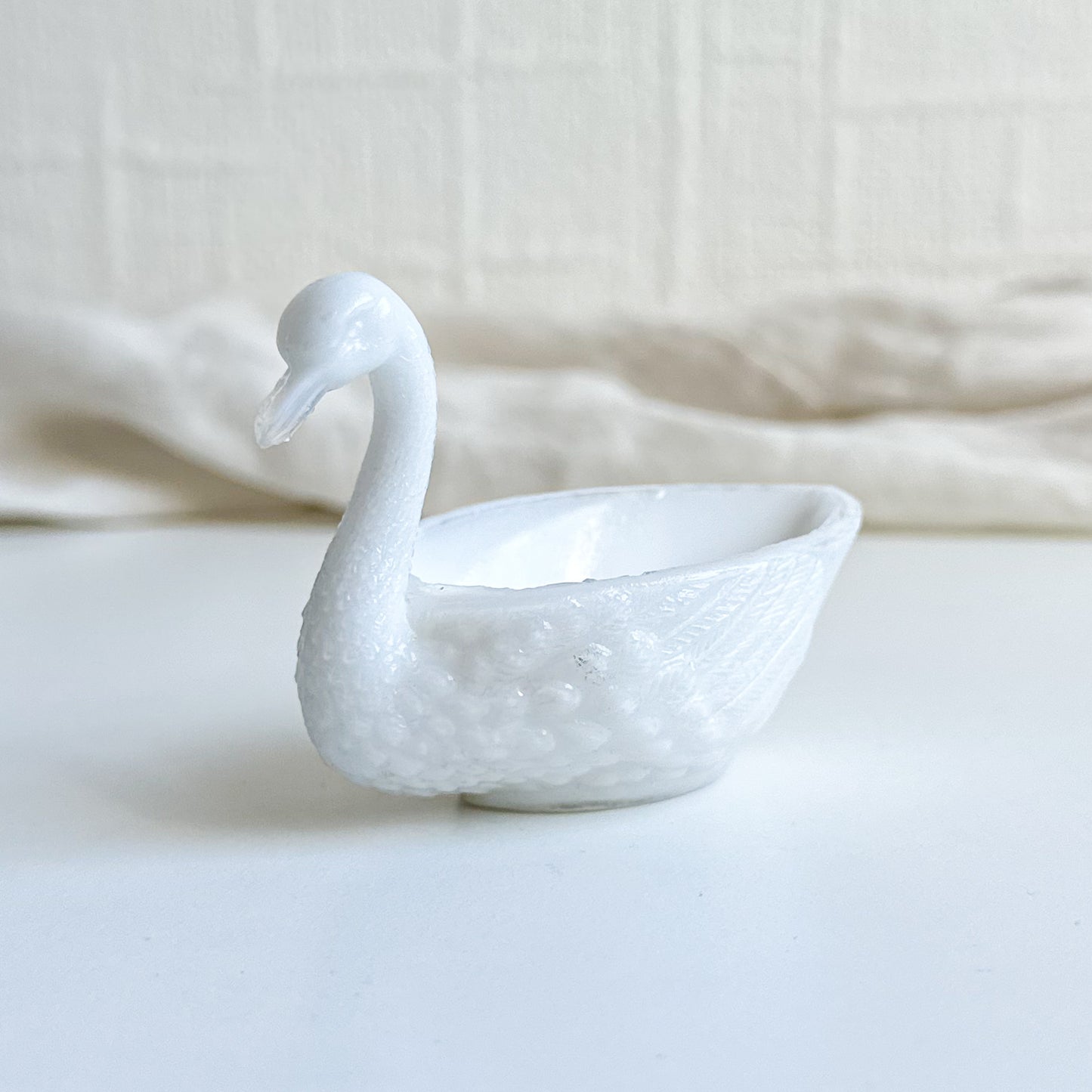 Milk Glass Swan Pin Dish
