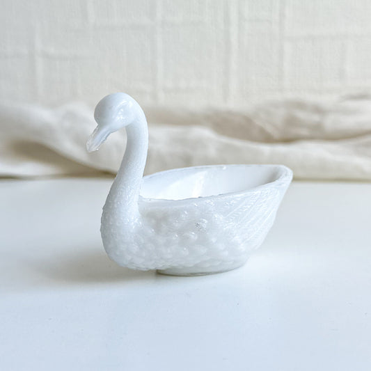 Milk Glass Swan Pin Dish