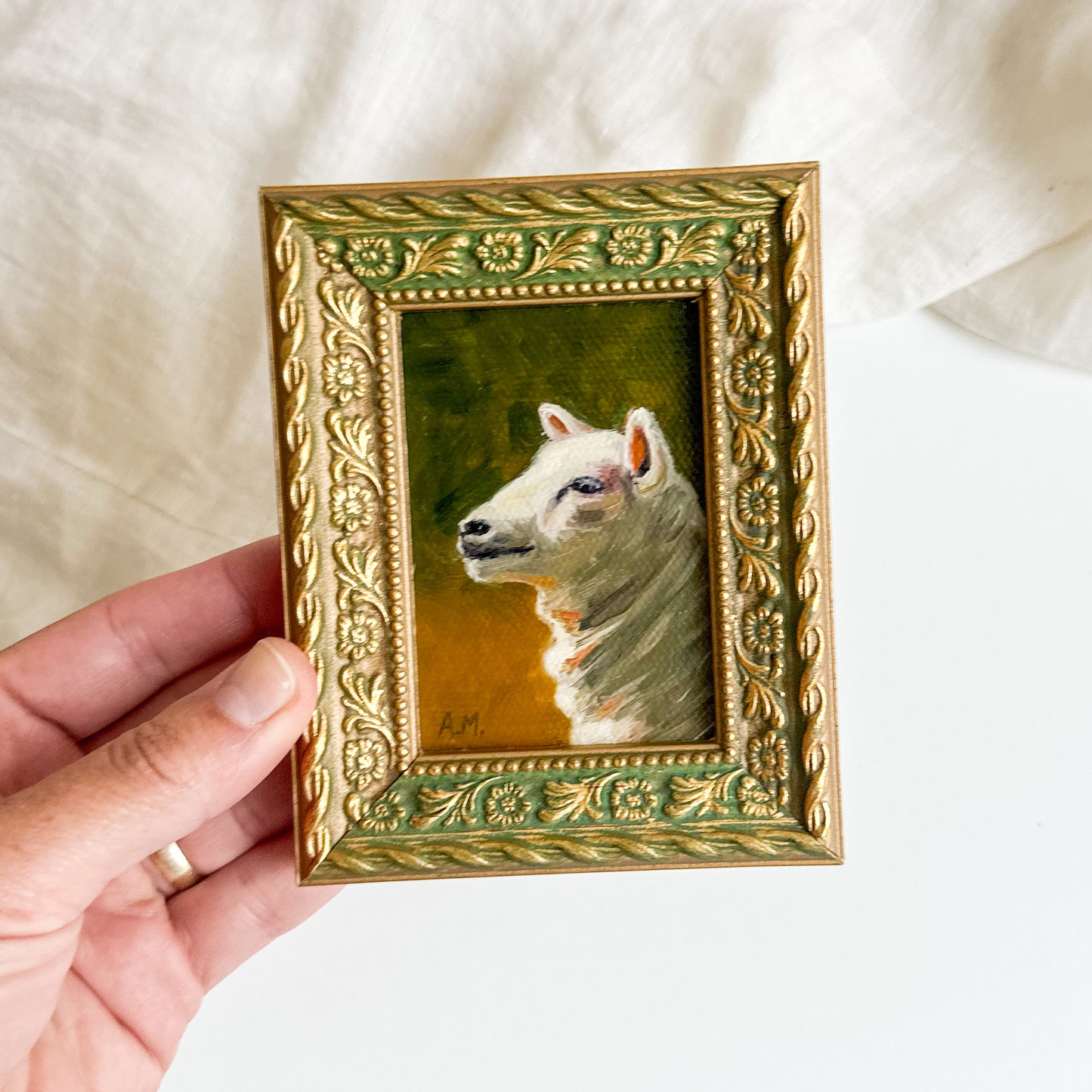 “Portrait of a Sheep” - Original Oil Painting