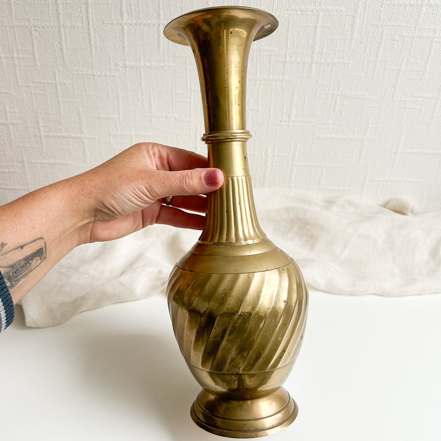 Tall Brass Vase