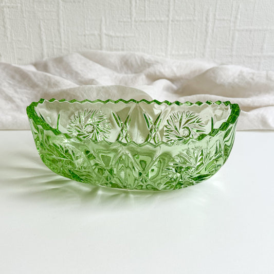 Vintage Art Deco Green Glass Bowl